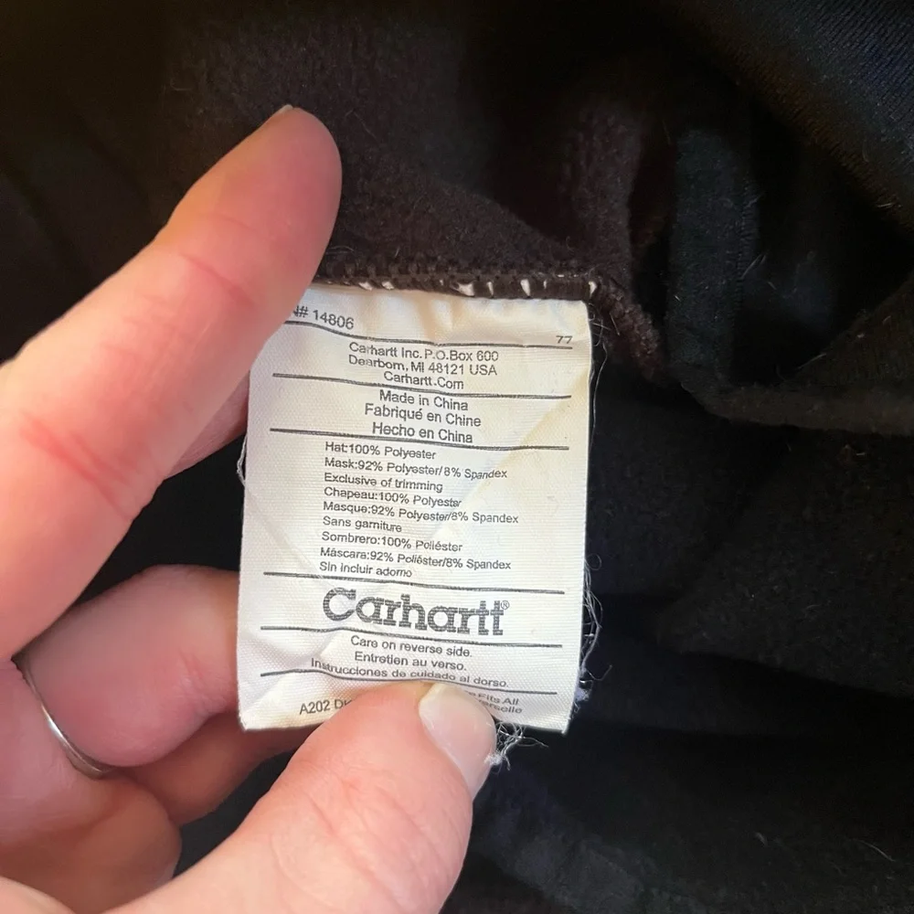 Carhartt 2-in-1 Fleece Headwear Beanie Ear Flaps Face Mask Brown Adult One Size